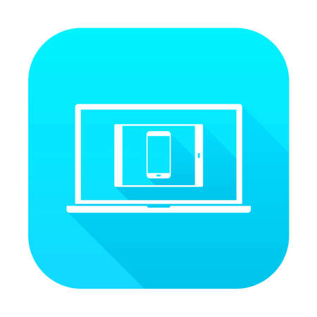 Laptop, Tablet & Phone Responsive Long Shadow Iconのイラスト素材