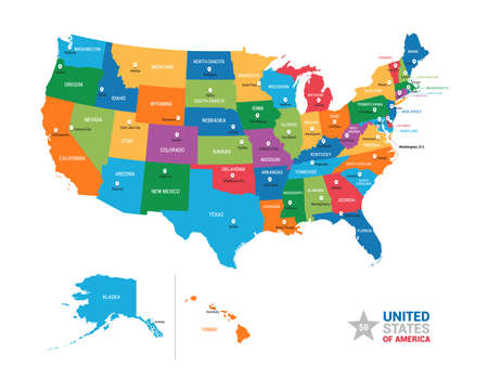 United States of America USA Vector Mapのイラスト素材