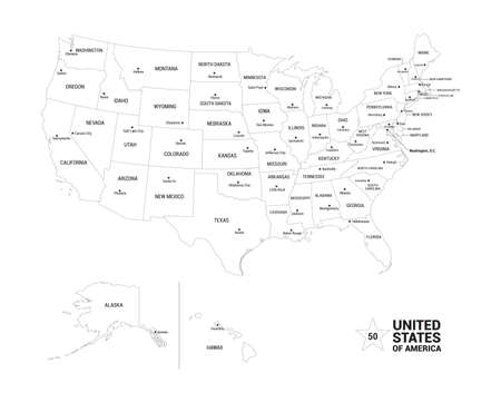 United States of America USA Vector Mapのイラスト素材