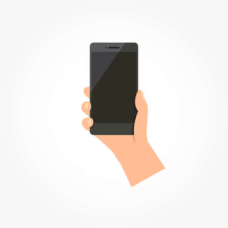 Hand Holding Mobile Phone Vectorのイラスト素材