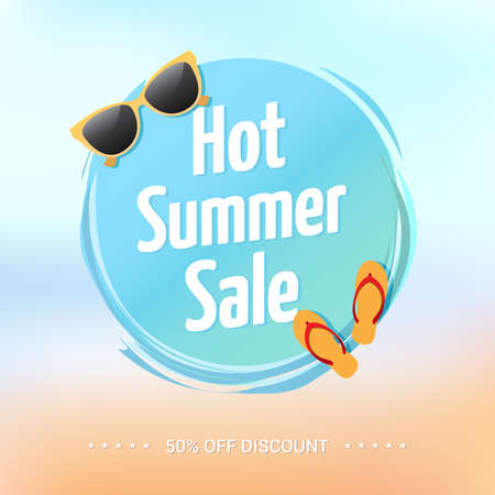 Hot Summer Sale Labelのイラスト素材