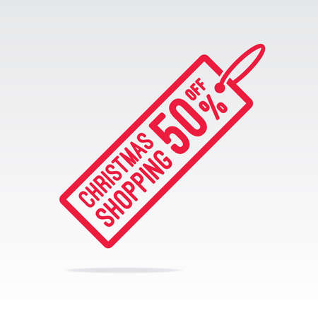 Christmas Shopping 50% Off Tagのイラスト素材