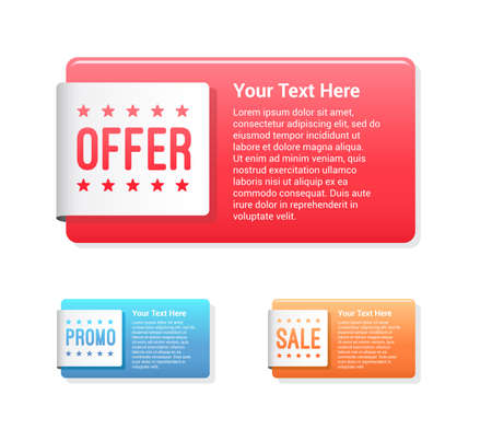 Offer, Promo & Sale Labelsのイラスト素材