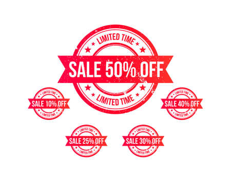 Sale % Off Grunge Ribbon Stampのイラスト素材