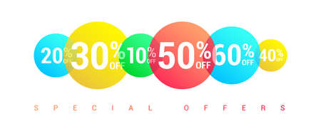 % Off Special Offer Round Labelsのイラスト素材