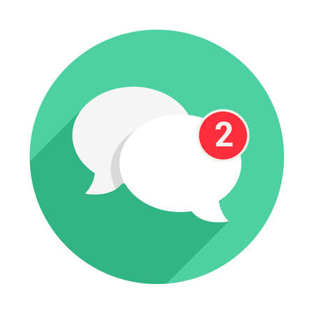 Message Bubbles Notification Long Shadow Iconのイラスト素材