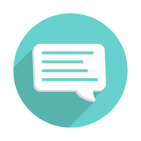 Message Bubble Long Shadow Iconのイラスト素材