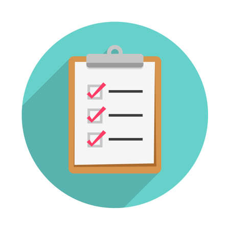 Clipboard Checklist Long Shadow Iconのイラスト素材