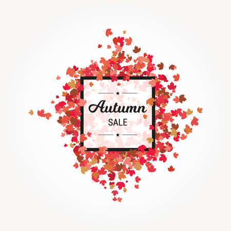 Autumn Sale Banner Foliage Backgroundのイラスト素材