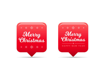 Merry Christmas & Happy New Year Labelsのイラスト素材
