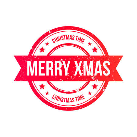 Merry Christmas Grunge Ribbon Stampのイラスト素材