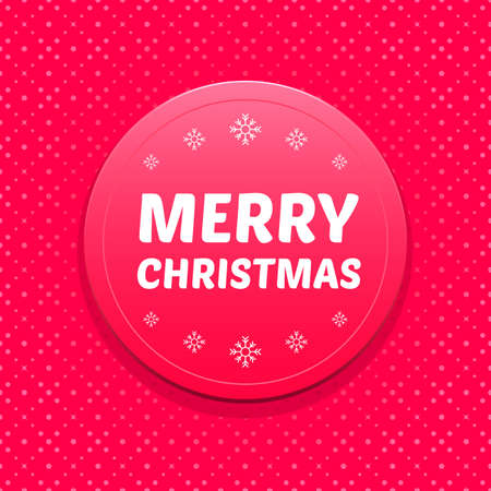Merry Christmas Round Labelのイラスト素材