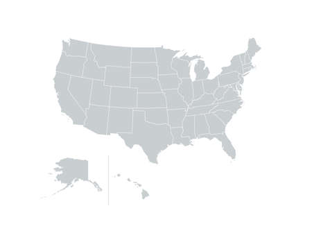 United States of America USA Regions Mapのイラスト素材
