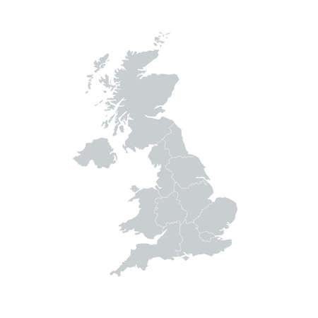 United Kingdom UK Regions Mapのイラスト素材
