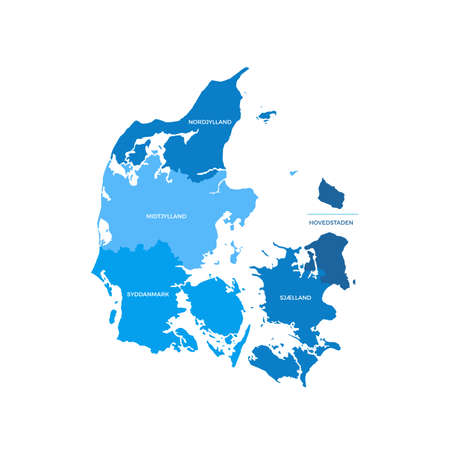 Denmark Regions Mapのイラスト素材
