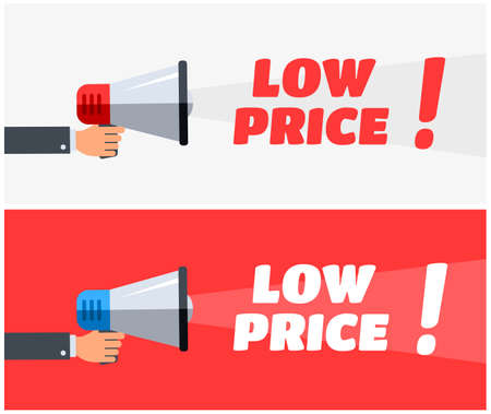 Low Price Megaphone Bannersのイラスト素材