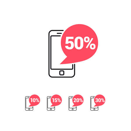 Phone % Bubble Iconのイラスト素材