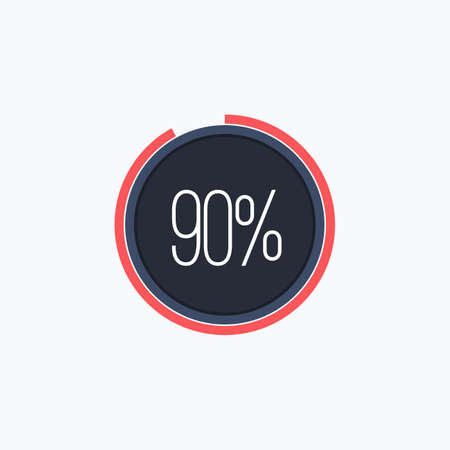 90% round progress icon.のイラスト素材