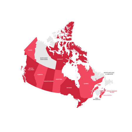 Canada regions map.のイラスト素材