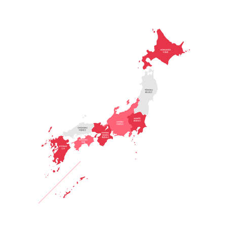 Japan Regions Mapのイラスト素材