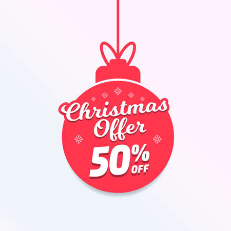 Christmas Offer 50% Off Ball Vector Illustrationのイラスト素材
