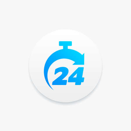 24 hour stopwatch icon illustration.のイラスト素材