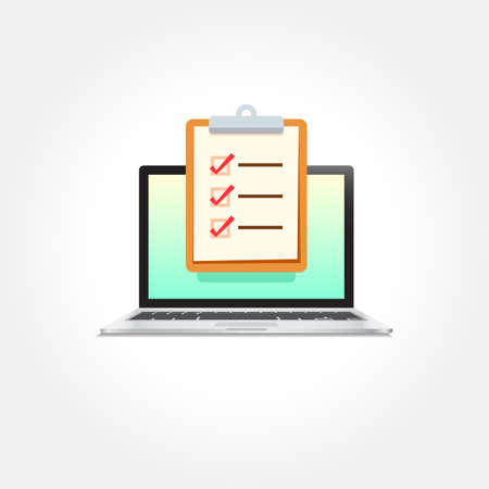 Laptop Checklist To Do Notification Iconのイラスト素材