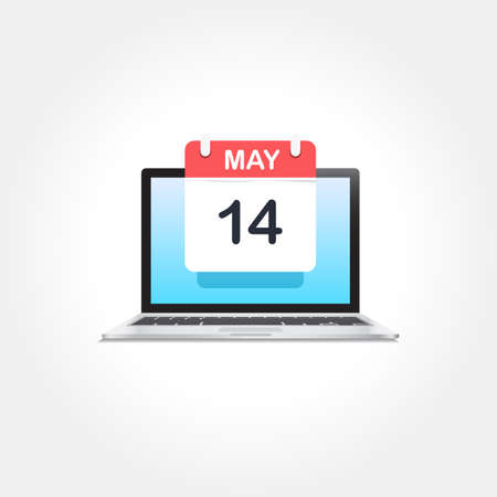 Laptop Calendar Iconのイラスト素材