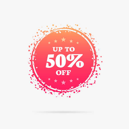 Up to 50% Off Offer Label  Vector illustration.のイラスト素材