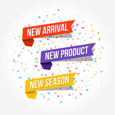 New Arrival, New Product & New Season Tagsのイラスト素材