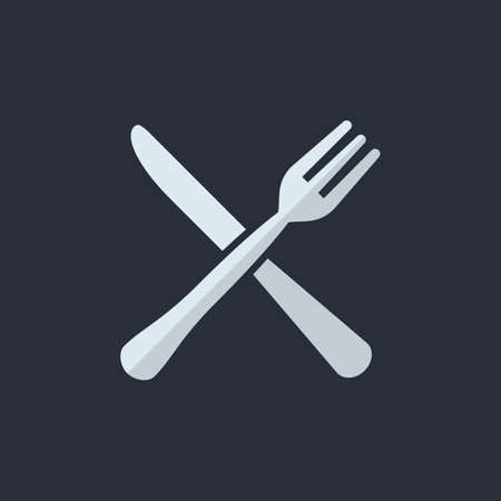 Fork and Knife Restaurant Vector Iconのイラスト素材