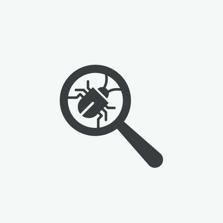 Bug Virus Hazard Search Vector Iconのイラスト素材
