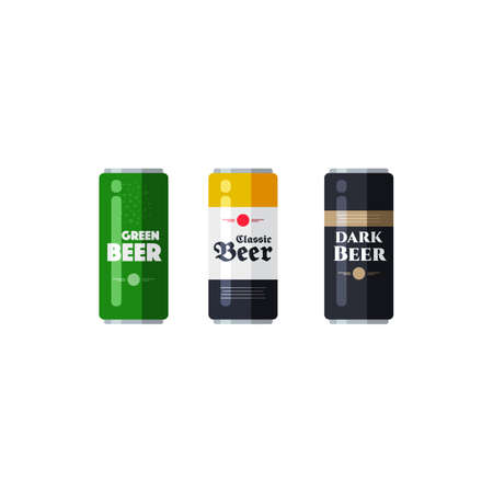 Beer Cans Vector Iconsのイラスト素材
