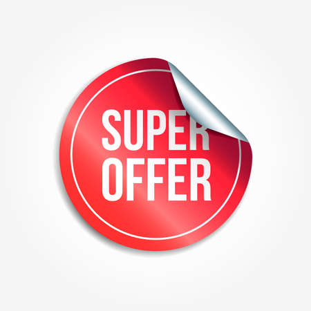 Super Offer Shopping Vector Stickerのイラスト素材