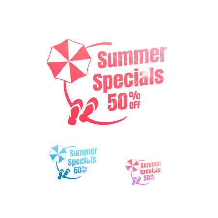 Summer Specials 50% Off Labelsのイラスト素材