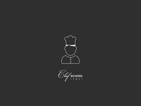 Chef Restaurant Vector Black Background Iconのイラスト素材