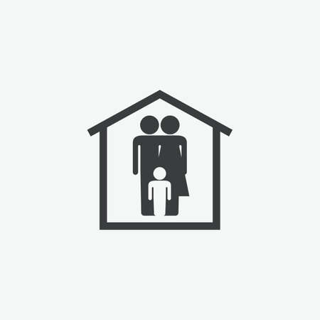 Family Home Insurance Vector Iconのイラスト素材