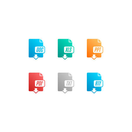 Business & Office File Format Icon Setのイラスト素材