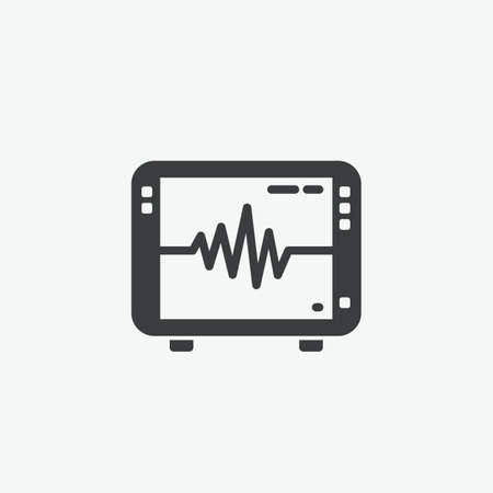 EKG Monitor Heart-rate Vector Iconのイラスト素材
