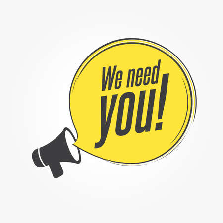 We Need You Megaphone Announcementのイラスト素材