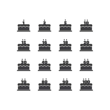 Birthday Cake Icon Setのイラスト素材