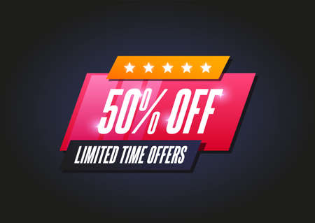 50% Off Shopping Announcement Label