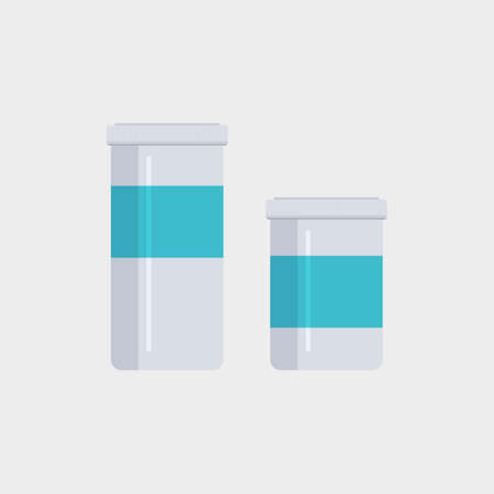 Medicine Bottles Flat Vector Iconのイラスト素材