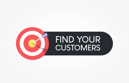 Find Your Customers Dartboard Labelのイラスト素材