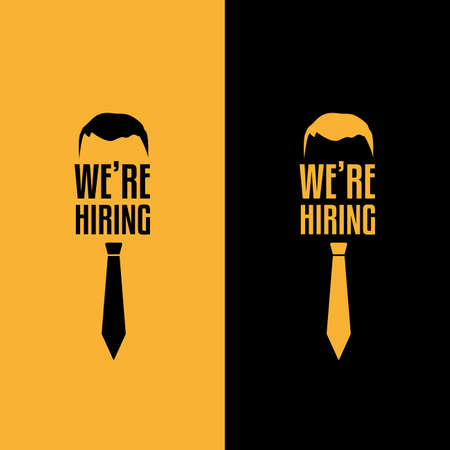 We're Hiring Job Offer Labelsのイラスト素材
