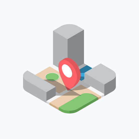 Location Pin Map Isometric Color Iconのイラスト素材