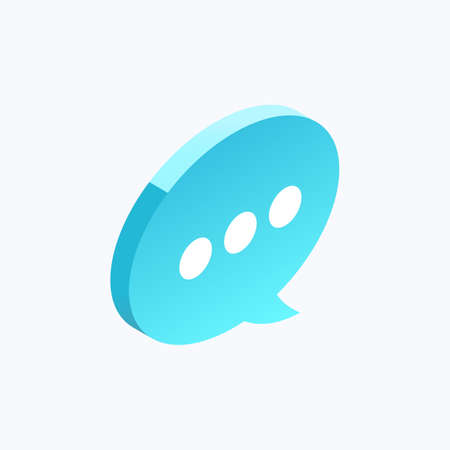 Text Bubble Chat Message Isometric Color Iconのイラスト素材