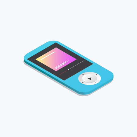 Modern Portable Music Player Device Isometric Color Iconのイラスト素材