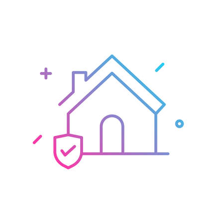 House Real State Check Color Gradient Vector Iconのイラスト素材