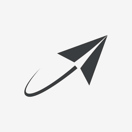 Paper Plane Fly Flat Vector Iconのイラスト素材